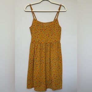 Unbranded mustard yellow floral sundress -Size Small